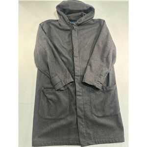 Vintage Polo Ralph Lauren Hooded Coat‎ Women M Gray Wool Blend Y2K Long Jacket